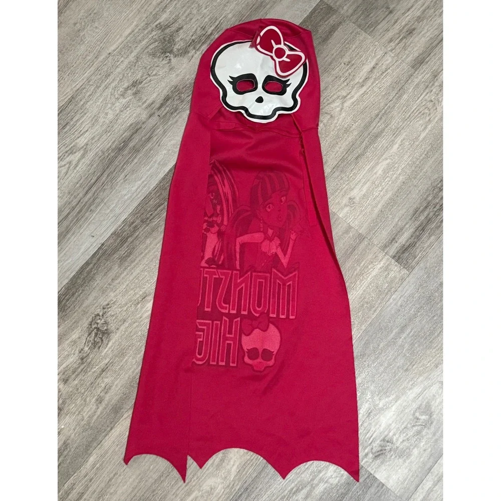 Monster High‎ Costume Cape with Hood and Mask Kids Girls Halloween Pink